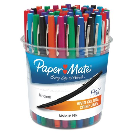 PAPER MATE Flair Felt Tip MarkerPen, Assrtd, Med, PK48 4651